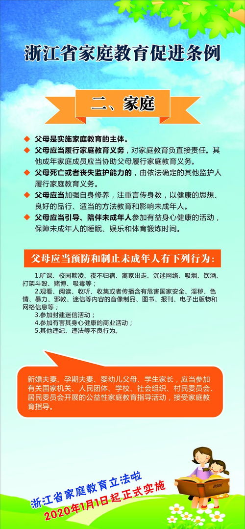 家庭教育一法一条例的内容是什么 ，家长群法律法规提醒内容