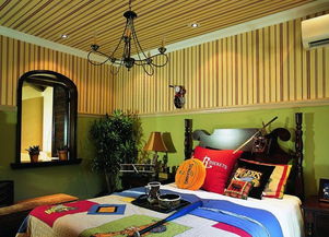 三居室91 120平米米色美式乡村卧室床装修效果图 