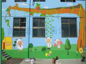 青岛幼儿园彩绘 墙体彩绘
