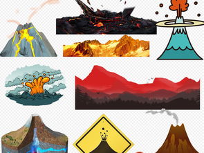 卡通火山喷发爆发岩浆背景免抠素材下载 图片欣赏中心 急不急图文 Jpjww Com