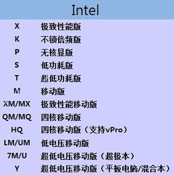 inte酷睿后面的h m u是什么意思?