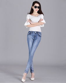 新款韩版时尚翻边铅笔裤修身显瘦弹力小脚裤NC977