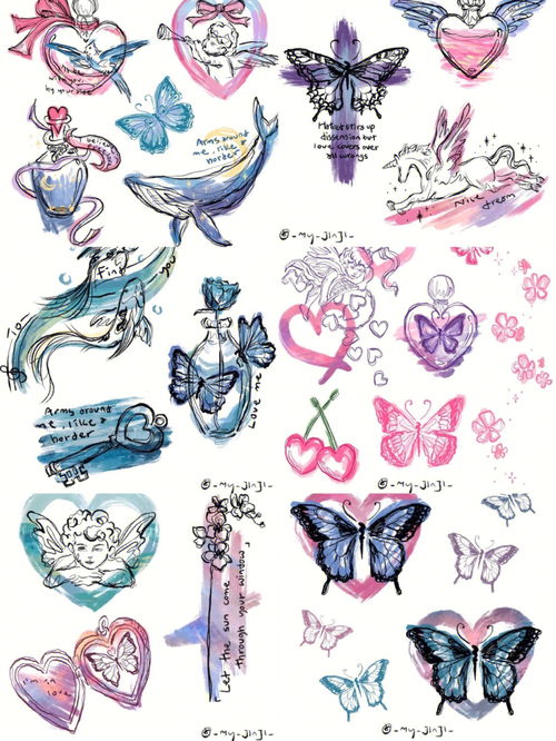 纹身图案分享 卡通风格纹身手稿合集 