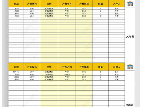 仓库库房管理系统excel模板出入库表格excel表格下载 