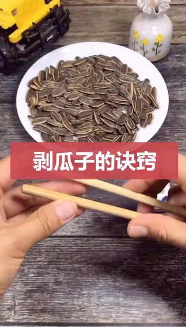 教给大家剥瓜子的小窍门,只需要一双筷子,特别的简单 