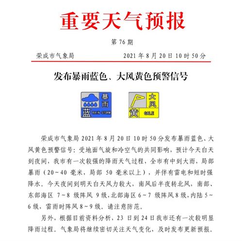 山东省荣成市发布大风黄色预警,当地居民该做好哪些防护 ，单位大风天气提醒我家人