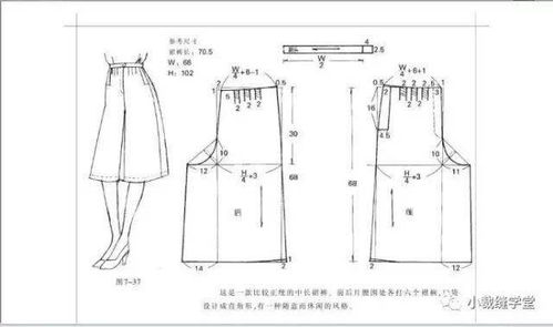 女子短裤 中裤 裙裤公式裁剪图