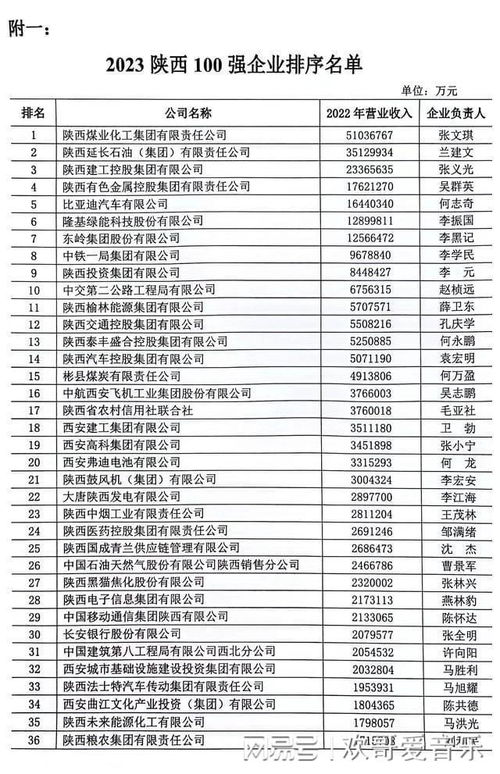 陕西十大企业排行榜,陕西百强企业名单完整版排名(陕西行业收入排行榜最新)