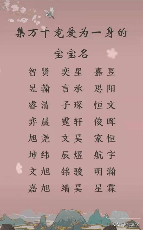 弘宗文化起名 好听稀少的男孩名字,大气回荡