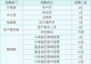 证券公司有什么部门与职位