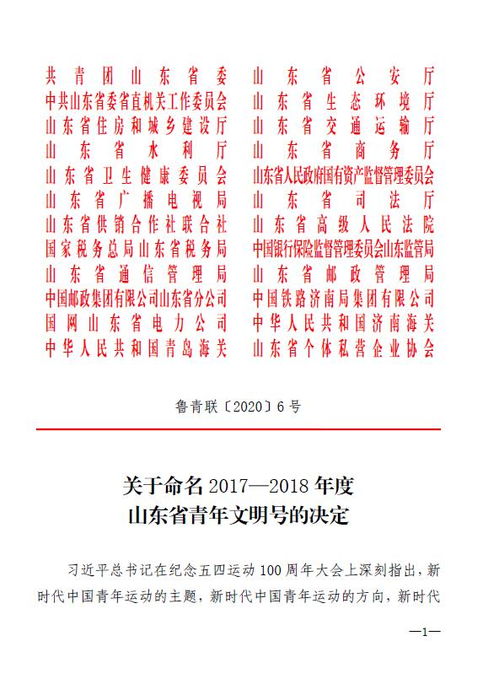 山东省德州生态环境监测中心被授予 山东省青年文明号 荣誉称号 