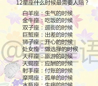 12星座什么时候最需要人陪 12星座年底最期待的事是什么