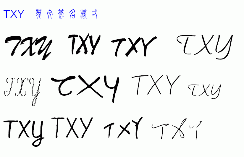 字母艺术签名TXY 