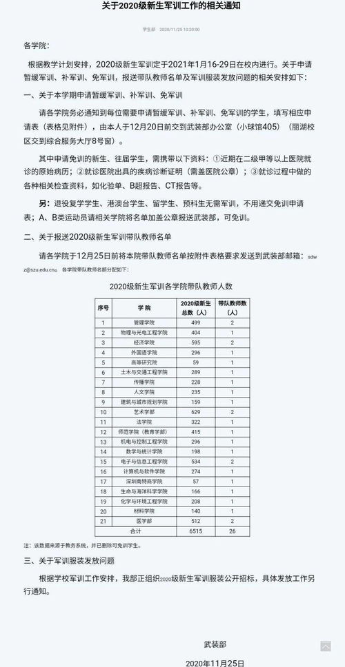 这些同学可以申请免训 20级军训安排来了