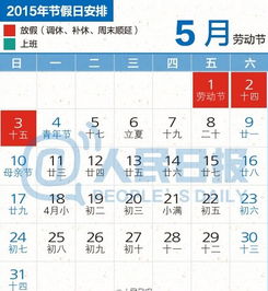 2015年假期安排时间表，2015年都有那些法定假期一共多少天。
