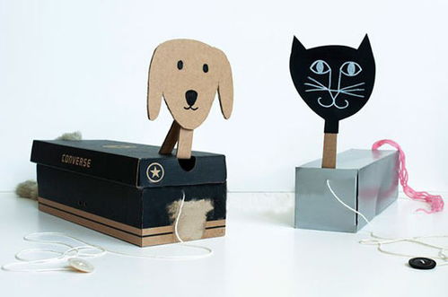 幼儿手工 用纸盒制作小狗和小猫立体玩具教程 