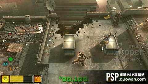 2011年在psp上玩过的一款单机射击游戏,只有主角一个人闯关的游戏,武器带激光瞄准,里面有能自 