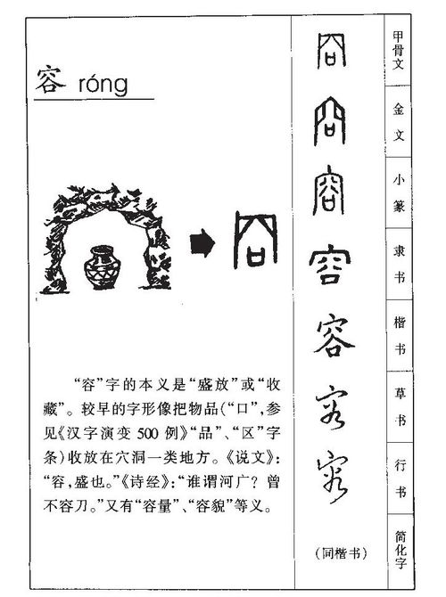 容的意思 容字五行属什么 容字取名的寓意 