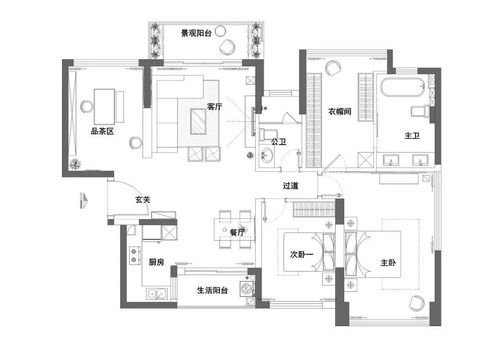 现代简约风案例，设计师在屋主的要求下，只做了两个房间，更多的...