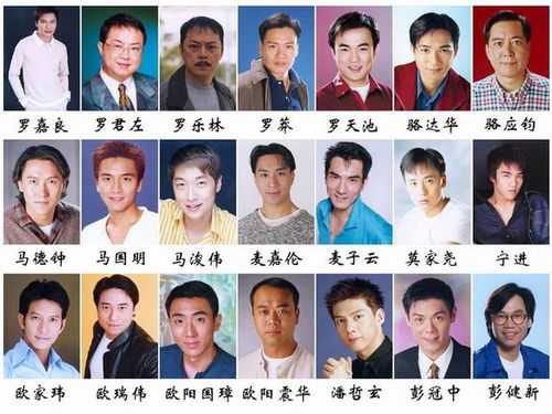 香港四十岁以上的电视剧男演员名字大全 