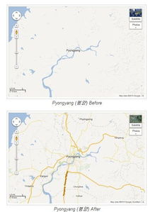 感谢热心群众 谷歌地图获得朝鲜更详细信息 