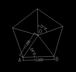 正五边形已知两点怎么使用全站仪测量距离和角度放样其余点 13m 