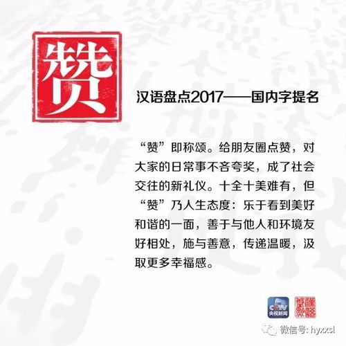 汉语文化 2017年度字词 