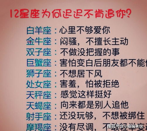 12星座和你暧昧不清,却迟迟不肯表白追你的原因大公开