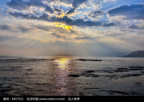 海洋上空的蓝天彩云高清图片下载 红动网 