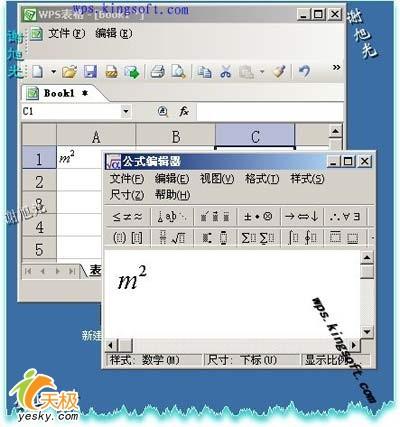 教你在WPS表格中输入平方和立方符号
