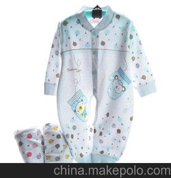 婴幼儿连体爬服哈衣 精梳棉童内衣厂家 批发快乐逗品牌