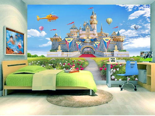 儿童房间城堡3D客厅电视背景墙图片素材 效果图下载 