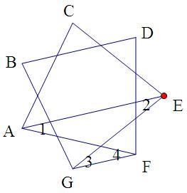 七角星的计算过程 用三角形内角与外角的关系 