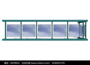 绿色金属扶手玻璃栏杆 红动网 