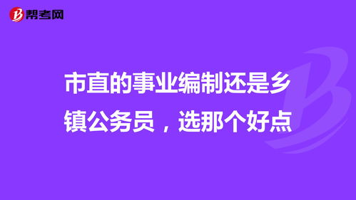 市直的事业编制还是乡镇公务员,选那个好点