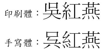 吴红燕的 繁体字怎么写 