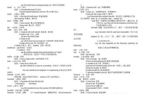 新课标 中考1600词汇表 例句A Z 词汇详解