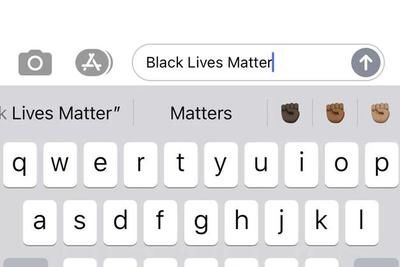 北京时间7月17日早间消息 据外媒报道 苹果iOS输入法添加了三个emoji当用户输入“黑人的命也是命”(Black Lives Matter 或简写BLM)时 输入法会显示这三个emoji供用户选择 在iOS 13.6或最新的iOS 14 beta中 ?