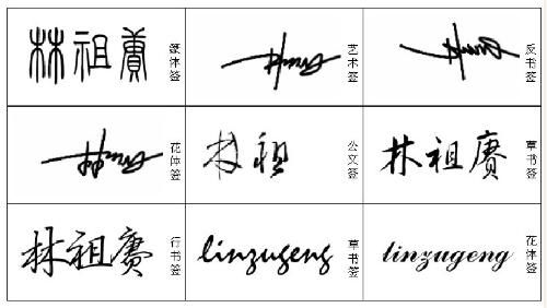 林祖赓的艺术签名怎么写 
