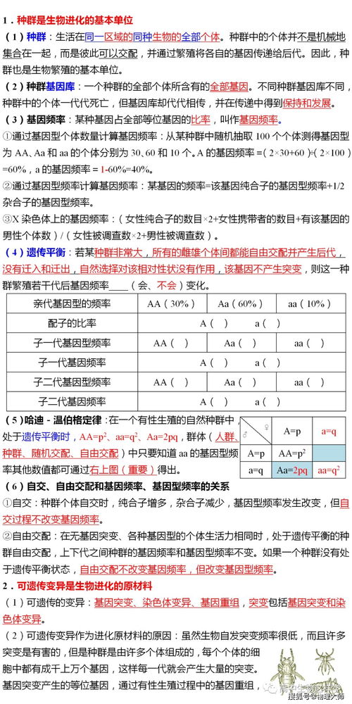 高中生物 必修2基础知识大全