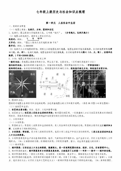 初一七上历史与社会的知识点整理