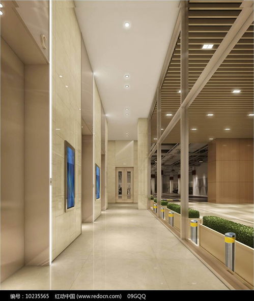 办公楼停车场电梯厅设计效果图