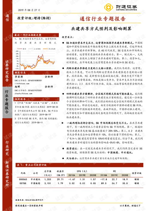 通信行业专题报告 共建共享方式预判及影响测算.pdf