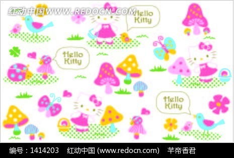 卡通插画hello kittyAI素材免费下载 红动网 