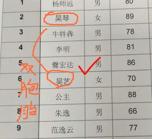 爸爸姓吴,生了对双胞胎,取这两个名字,上学后孩子成了全校名人