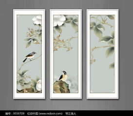 新中式创意装裱花鸟