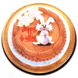 温纯小情人 兔 十二生肖蛋糕之温纯小情人 兔 2磅 8寸 鲜奶蛋糕,上 br 面做有生肖兔图案 蛋糕 