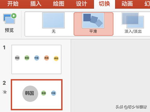 如何利用平滑切换制作一份出色的过渡页标题PPT