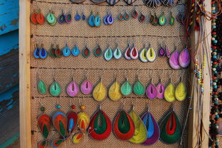 耳环,多彩,色彩缤纷,供应商,珠宝,附件,街头小贩,销售,时尚 