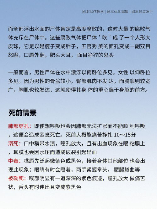 推理刑侦常识 人物死因分析 